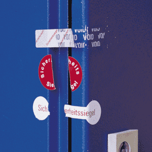 Sicherheitssiegel, RoHS-konform, rot, Dokumentenfolie, selbstklebend, Ø 30mm, 18 / Bogen Bild 3