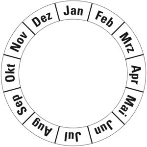 Grundplakette für Systemprüfplakette, weiß, Folie, selbstklebend, Ø 40mm, 10 / Bogen Bild 1
