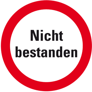Infoplakette Nicht bestanden, Dokumentenfolie, selbstklebend, Ø 30mm, 18 / Bogen Bild 1