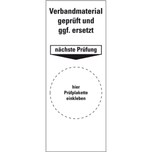 Grundetikett Verbandmaterial geprüft, Folie, selbstklebend, 40x100mm, 5 / Bogen Bild 1