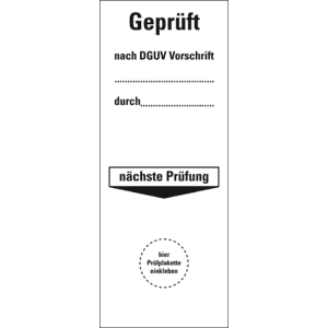 Grundetikett geprüft nach DGUV Vorschrift durch...NP, Cellulose-Folie, 40x100mm, 5 / Bogen Bild 1
