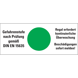 Hinweisetikett Gefahrenstufe grün, kontinuierl.Überwachung! Folie, 100x40,5 / Bogen Bild 1