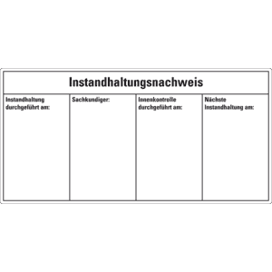 Instandhaltungsnachweis Feuerlöscher, DIN 14406-4, Folie, ablösbar, 120x60mm, 4 / Bogen Bild 1
