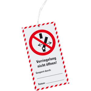 Wartungsanhänger Verriegelung nicht öffnen, Kunststoff, 76x147mm, Kabelbinder, 10 / Verpackungseinheit Bild 1
