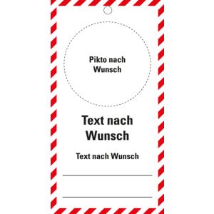 Wartungsanhänger Text und Pikto nach Wunsch, Kunststoff, 76x147mm, 10 / Verpackungseinheit Bild 1