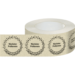 Prüfplakette Nächster Prüftermin 29-34, natur, Primärfaser-Graspapier, Ø30mm, 500/RO Bild 2