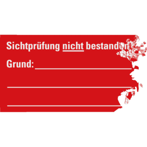 Prüfplakette Sichtprüfung nicht bestanden, Grund, rot/weiß, Dokumentenfolie, 45x25mm, 12 / Bogen Bild 2