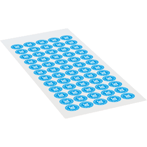 Prüfplakette 30, hellblau, Dokumentenfolie mit Spezialkleber, Ø 15mm, 60 / Bogen Bild 2