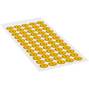 Prüfplakette Nächster Prüftermin, 28-33, gelb, Folie, ablösbar, Ø 15mm, 60 / Bogen Bild 2
