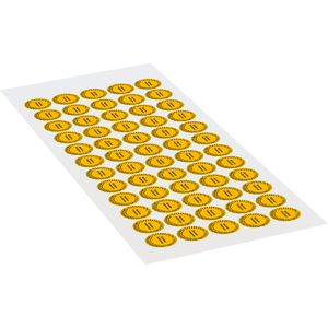 Prüfplakette Nächster Prüftermin, 30-35, gelb, Folie, ablösbar, Ø 15mm, 60 / Bogen Bild 2