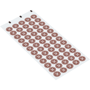 Prüfplakette 25, braun, Sicherheitsfolie, selbstklebend, Ø 15mm, 60 / Bogen Bild 2