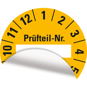 Prüfplakette 2029 Prüfteil-Nr, gelb, Folie, ablösbar, Ø 40mm, 10 / Bogen Bild 3