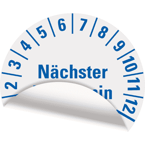 Prüfplakette nächster Prüftermin 28-31, weiß, Folie, mit Spezialkleber, Ø 25mm, 21 / Bogen Bild 3