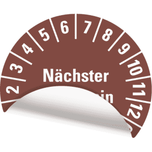 Prüfplakette Nächster Prüftermin, 25-30, braun, Folie, ablösbar, Ø 30mm, 18 / Bogen Bild 3