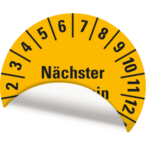 Prüfplakette Nächster Prüftermin, 26-31, gelb, Folie, ablösbar, Ø 30mm, 18 / Bogen Bild 3