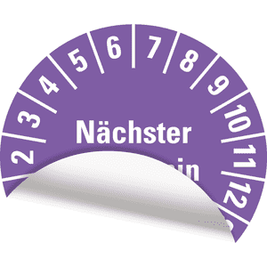 Prüfplakette Nächster Prüftermin, 28-33, violett, Folie, ablösbar, Ø 30mm, 18 / Bogen Bild 3