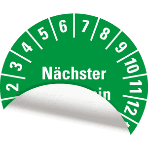 Prüfplakette Nächster Prüftermin, 29-34, grün, Folie, ablösbar, Ø 30mm, 18 / Bogen Bild 3