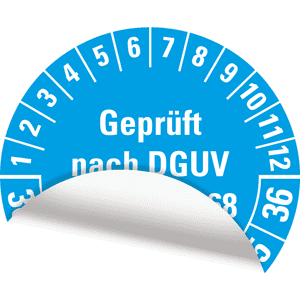 Prüfplakette G.n.DGUV Vorschr.68,30-36, hellblau, Folie, Oberflächensch, Ø 40mm, 10 / Bogen Bild 3