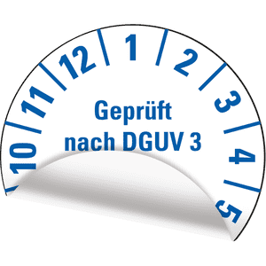 Prüfplakette geprüft nach DGUV Vorschrift 3 2026, weiß, Folie, mit Spezialkleber, Ø25mm, 21 / Bogen Bild 3