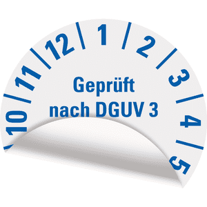 Prüfplakette geprüft nach DGUV Vorschrift 3 2028, weiß, Folie, mit Spezialkleber, Ø25mm, 21 / Bogen Bild 3