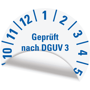 Prüfplakette geprüft nach DGUV Vorschrift 3 2029, weiß, Folie, mit Spezialkleber, Ø25mm, 21 / Bogen Bild 3