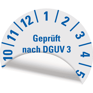 Prüfplakette geprüft nach DGUV Vorschrift 3 2030, weiß, Folie, mit Spezialkleber, Ø25mm, 21 / Bogen Bild 3