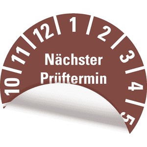Prüfplakette Nächster Prüftermin 2025, braun, Polyesterfolie, Spezialkleber, Ø 20mm, 36 / Bogen Bild 3