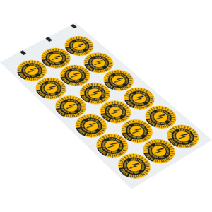 Prüfplakette ELEKTRO-CHECK Geprüft gemäß VDE, 2025, gelb, Dokumentenfolie, Ø 30mm, 18 / Bogen Bild 2