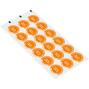 Prüfplakette Nächster Prüftermin 27-32, orange, Schachbrettfolie, Ø 30mm, 18 / Bogen Bild 2