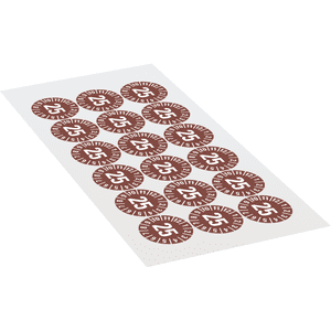 Prüfplakette 25, braun, Schachbrettfolie, selbstklebend, Ø 30mm, 18 / Bogen Bild 2