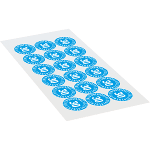 Prüfplakette 30, hellblau, Schachbrettfolie, selbstklebend, Ø 30mm, 18 / Bogen Bild 2