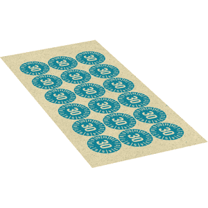 Prüfplakette 30, hellblau, Primärfaser-Graspapier, Ø 30mm, 18 / Bogen Bild 2