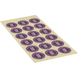 Prüfplakette 2028, violett, Primärfaser-Graspapier, Ø 30mm, 18 / Bogen Bild 2