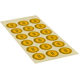 Prüfplakette Nächster Prüftermin 28-33, gelb, Primärfaser-Graspapier, Ø 30mm, 18 / Bogen Bild 2