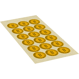 Prüfplakette Nächster Prüftermin 29-34, gelb, Primärfaser-Graspapier, Ø 30mm, 18 / Bogen Bild 2