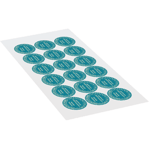 Prüfplakette DGUV3, Nächster Prüftermin, 30-35, hellblau, Primärfaser-Graspapier, Ø30mm, 18 / Bogen Bild 2