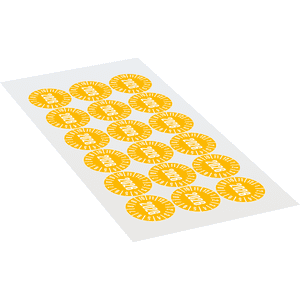 Prüfplakette 2026, gelb, Schachbrettfolie, selbstklebend, Ø 30mm, 18 / Bogen Bild 2