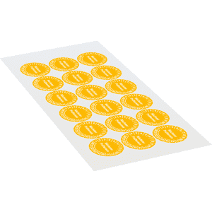 Prüfplakette Nächster Prüftermin 30-35, gelb, Schachbrettfolie, Ø 30mm, 18 / Bogen Bild 2