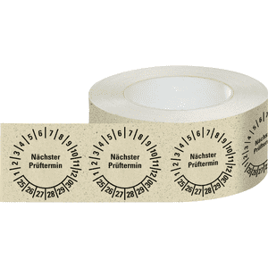 Prüfplakette Nächster Prüftermin 25-30, natur, Primärfaser-Graspapier, Ø30mm, 500/RO Bild 2