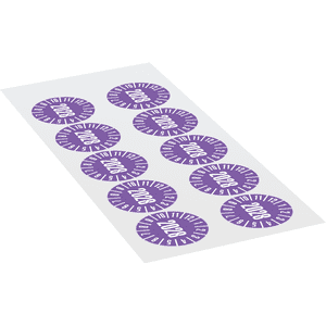 Prüfplakette 2028, violett, Dokumentenfolie, selbstklebend, Ø 35mm, 10 / Bogen Bild 2