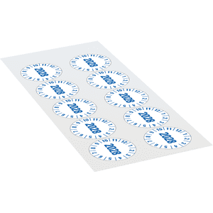Prüfplakette 2028, weiß, Folie, mit Spezialkleber, Oberflächenschutz, Ø 35mm, 10 / Bogen Bild 2