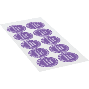 Prüfplakette G.n.DGUV Vorschr.68,28-34, violett, Folie, Oberflächensch, Ø 40mm, 10 / Bogen Bild 2