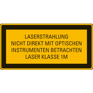 Hinw.sch.Lasereinrichtung Laserstrahlung, nicht direkt mit optischen Instrumenten betrachten, Folie, 52x26mm, 10 / Bogen Bild 1