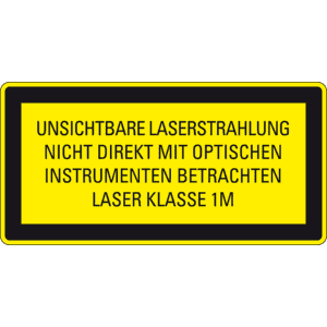 Hinw.sch.Lasereinrichtung Unsichtbare Laserstrahlung, M1, Folie, 52x26mm, 10 / Bogen Bild 1