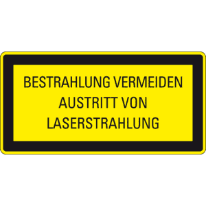 Hinweisschild für Lasereinrichtung Laserstrahlung..., Folie, 52x26mm, 10 / Bogen Bild 1
