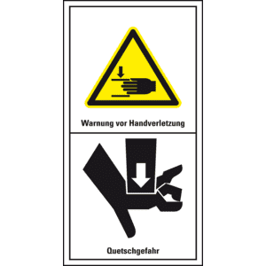 Maschinenkennzeichen Warnung vor Handverletzungen, Folie, selbstklebend, 100x200mm Bild 1