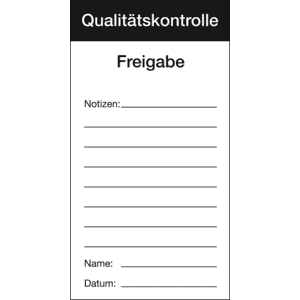 Qualitätsaufkleber Qualitätskontrolle-Freigabe, Papier, 80x150mm, 100/Block Bild 1