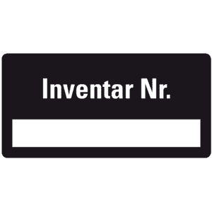 Inventaretikett Inventar-Nr, schwarz, Dokumentenfolie, Spezialkleber, 40x20mm, 16 / Bogen Bild 1