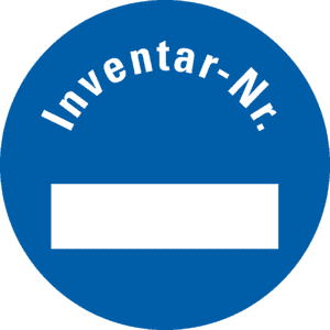Inventaretikett Inventar-Nr, blau, Cellulose-Folie, selbstklebend, Ø 30mm, 18 / Bogen Bild 1