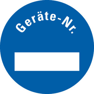 Inventaretikett Geräte-Nummer, blau, Cellulose-Folie, selbstklebend, Ø 30mm, 18 / Bogen Bild 1